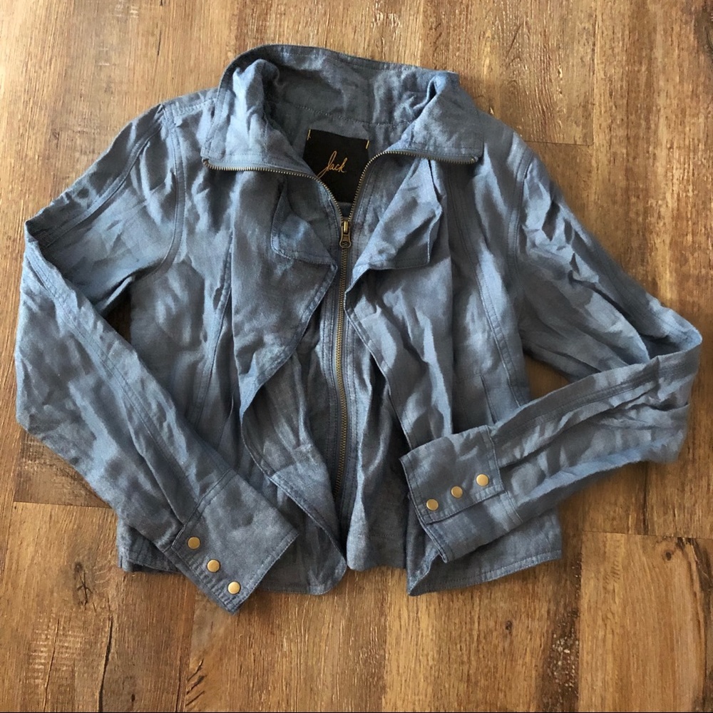 Faux Denim Layered Jacket